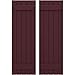Ekena Millwork ARW101BB518X51WRH Americraft Five 2 Exterior Real Wood Joined Board-n-Batten Shutters (Per Pair), 17 1/2"W x 51"H, Wine Red