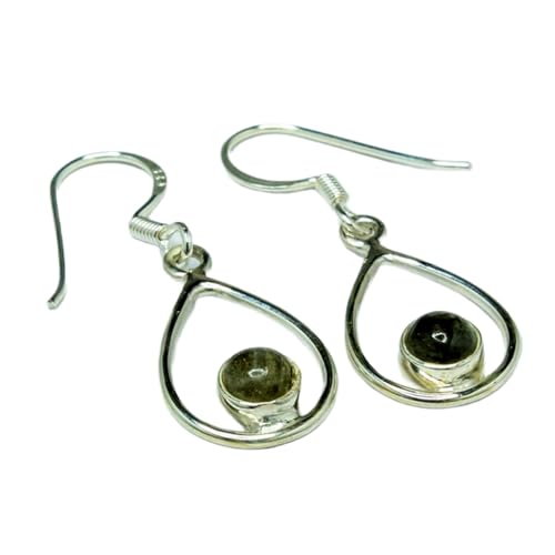 Labradorite boucles d'oreilles argent 925 femme homme pierre grise