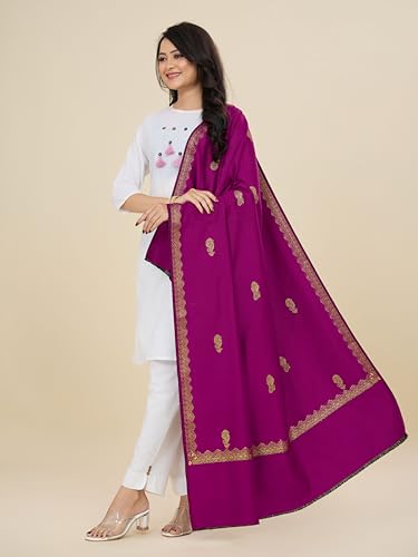 Image of Weavers Villa - Women's Beautiful Maroon Shawls, Stoles