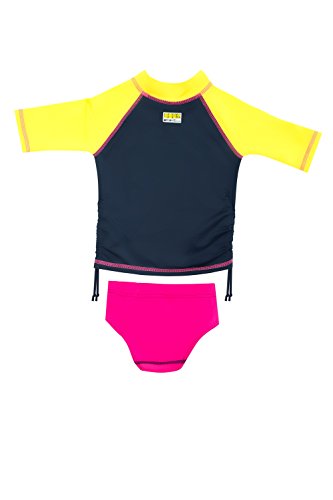 Girls' Long Sleeve Swim Set: Rash Guard with Side-tie Gathering Details at Hem and Panty2