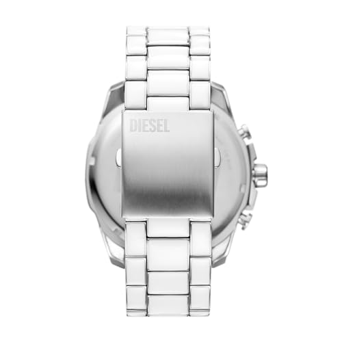 Diesel Men's Mega Chief Stainless Steel Bracelet, Silicone or Leather Band Watch with Analog or Digital Movement