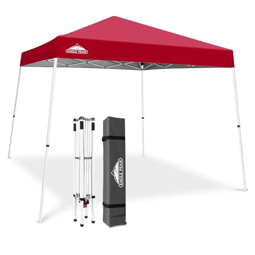 Tenda a baldacchino pieghevole con gambe oblique 3 x 3 m per esterni facile da montare colore: rosso