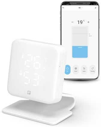 Garza Smarthome - Controlador Infrarrojos IR Inteligente WiFi (2,4 GHz) para Aire Acondicionado con Sensor de Temperatura y Humedad, Compatible con Al...