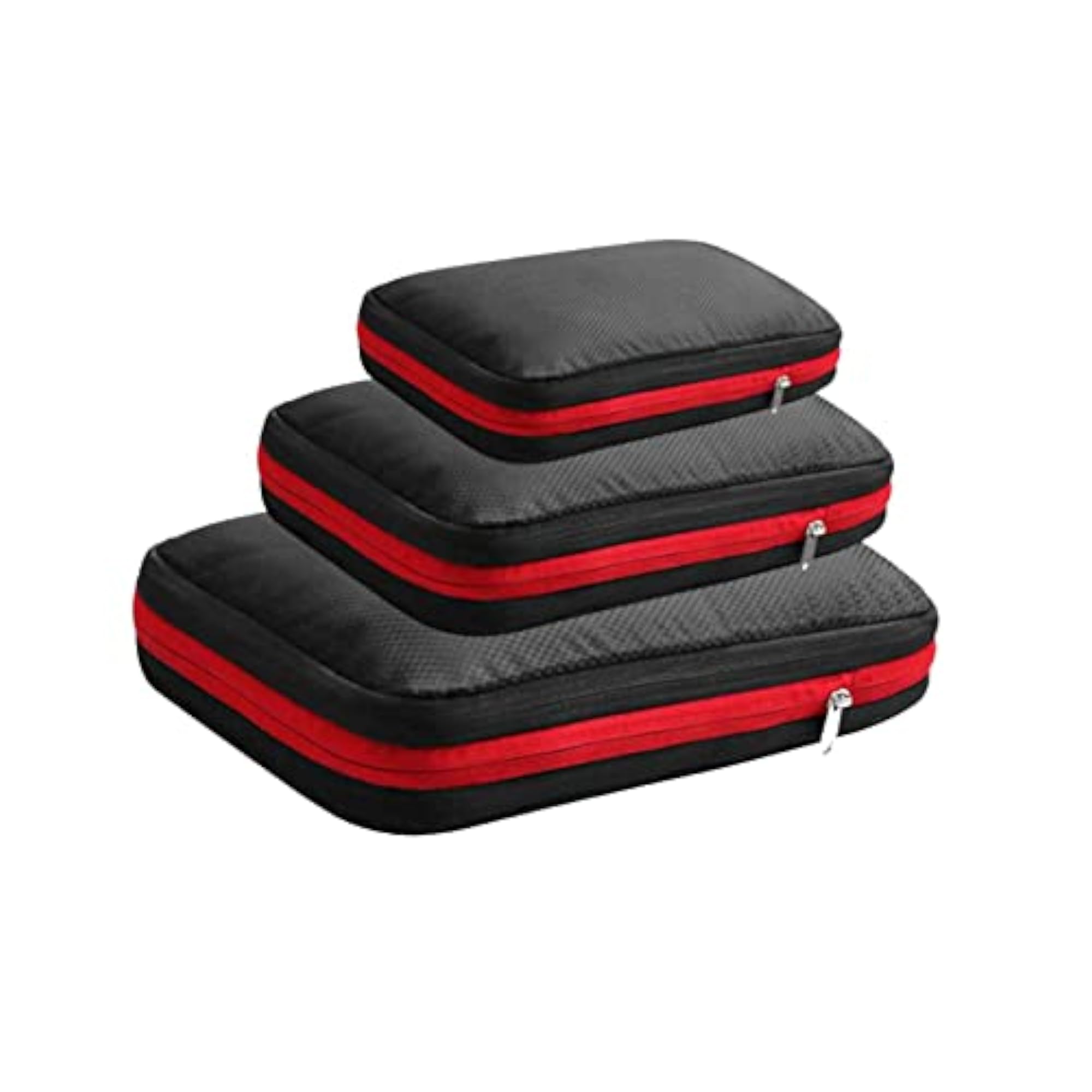 3Pcs Compression Packing Cubes Set Expandable for Travel Black