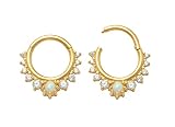 14kt Solid Gold | GENUINE DIAMOND Septum Ring | Body Jewelry | Daith Piercing | Septum clicker | Cli
