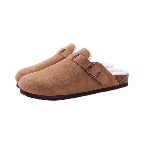 Pantoufles d'hiver chaudes femme marron 38 au design élégant et durable