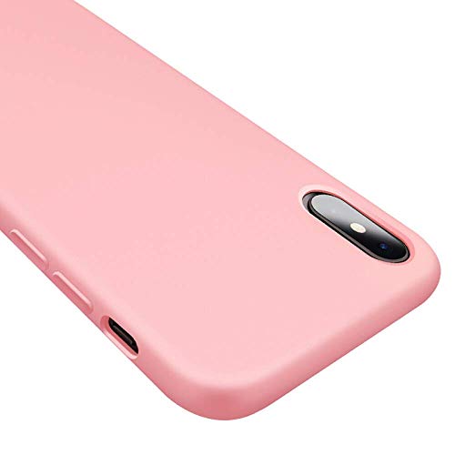 Image of REALCASE Mobile Cover, Liquid Silicone Case Back Cover for Apple iPhone Xs (S-Pink)