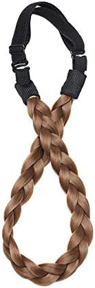 Hair Braided Hair Extensions Headband Classic Chunky Wide Plaited Braids Elastic Stretch Hairpiece Women Girl Beauty Accessory Width 0.6" - Image 3