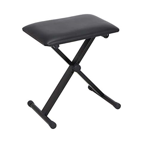 SavingPlus PIANO STOOL KEYBOARD BENCH PADDED SEAT CUSHION CHAIR ADJUSTABLE HEIGHT BLACK Cover