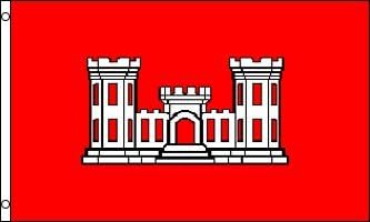 3x5 Army Corps of Engineers Flag Lot of 5 Flags Super Polyester Nylon Flag 3'x5' House Banner 90cm x 150cm Grommets Double Stitched Premium Quality Indoor Outdoor Pole Pennant (New)