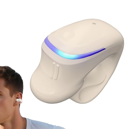 Open Earbuds | Clip On Single Ear Headphones | Wireless Running Earbuds | Bone Conduction Headphones for Sports Cycling Commutin