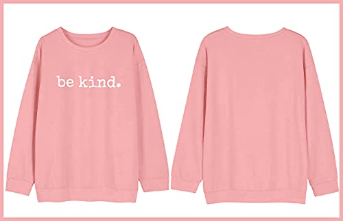 ASTANFY Be Kind Sweatshirt Womens Letter Print Pullover Long Sleeves Blessed Top Blouse — view 5