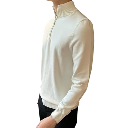 SANGTREE Men's Quarter Zip Pullover Sweater Slim Fit Mock Neck Casual Polo Sweaters3