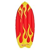 Hot Wheels & FUNBOY Checkered Flame Surfboard Pool Float for Kids 60''- 2-Sided Print, Single Float