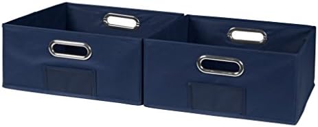 Miniatura 7 de Nicho - Contenedores de almacenamiento plegables de tela de tamaño medio, organizador (juego de 12), Tela, Verde azulado