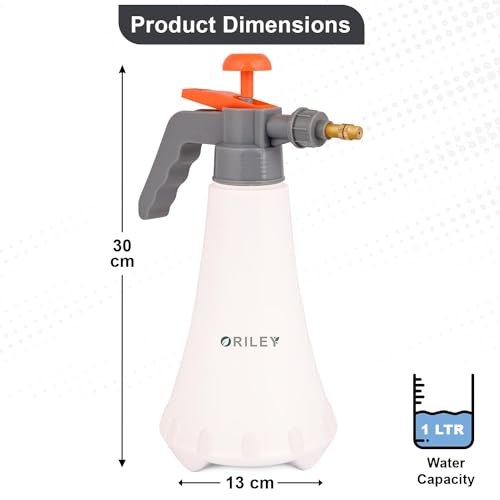 ORILEY Agro 1L Pressure Spray Pump Bottle with Adjustable Nozzle Heavy Duty Water Mister for Home Garden Lawn Plants Watering & Cleaning... - Image 4
