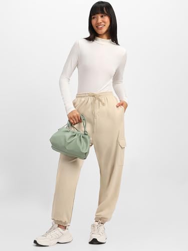 Image of JUNEBERRY 100% Pure Cotton Regular Fit Mid Rise Cargos with Pocket for Women & Girls