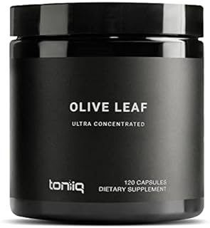 Toniiq 22,500mg 45x Concentrated Ultra High Strength Olive Leaf Extract - Min. 50% Oleuropein - Highly Concentrated and Bioavailable - 120 Veggie Capsules