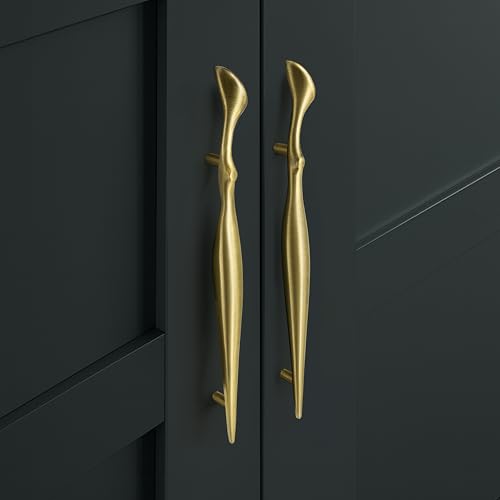 Image of Plantex Cabinet Handle /Kitchen Cabinet Door Handle /Wardrobe /160 mm Cupboard Handle /Door Pull-Push Handle for Home /Office - Pack of 2 (Brass Antique)