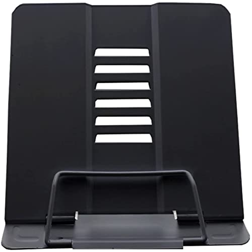 Aoleytech Leseständer Metall, 6 Stufen Verstellbar Tragbar Buchstützen Buchständer Kinder Multifunktions Rutschfest Bücherständer für Rezept, Lehrbuch, Dokument, Musikbuch (Schwarz) Cover