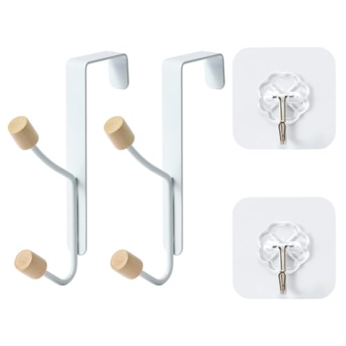 EHDWXVZM 2 Ganchos Para Puerta, 2 Ganchos Transparentes, Ganchos Para Puerta De Dormitorio, Percheros Para Puerta, Ganchos Para Colgar Ropa