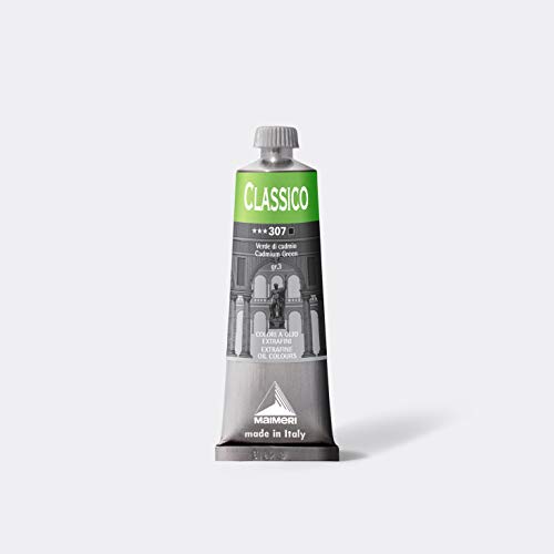 MAIMERI Classico 60ml Extra Fine Artist Oil Colour, Cadmium Green, 60 milliliters