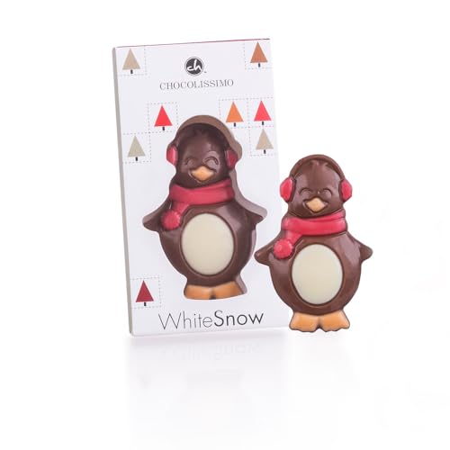 CHOCOLISSIMO - Weihnachtsschokolade - Pinguin aus Schokolade - Weihnachtssüßigkeiten, Schokolade Geschenk Weihnachten, Nikolaus Geschenke, Kinder, Mädchen, Junge, Mann, Frau, Frauen, Männer, Shoko