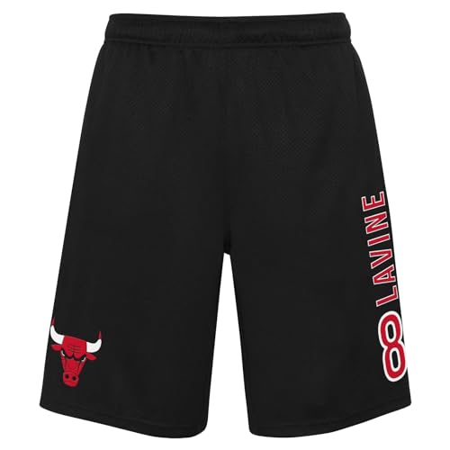 Outerstuff NBA Chicago Bulls Zach LaVine #8 - Pantalones cortos de baloncesto, color negro, Negro , S