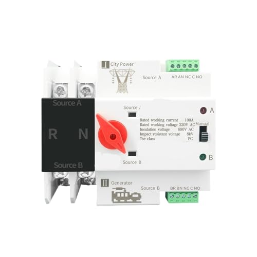 �]���X�C�b�`�A Single Phase Din Rail ATS 110V 220V Dual Power Automatic Transfer Switch 2P 63A 100A 125A(63a,220V)