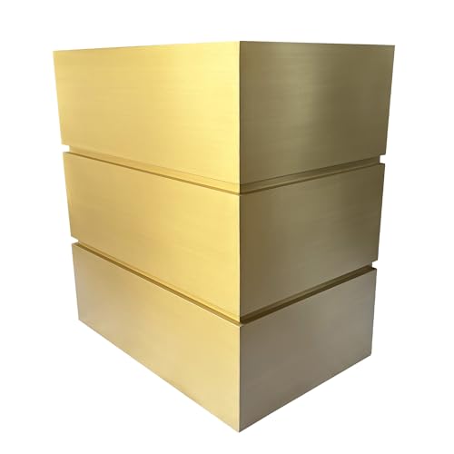 Image of SINDA Brushed Brass Range Hood with a High CFM Built In Vent Includes LED Lights Baffle Filter 36 inchW x 39 inchH x 24 inchD Wall Mount