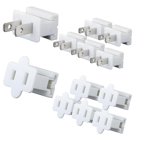 Comdourt SPT-2 Vampire Plugs - 12pcs Male & Female White Zip Plugs for Christmas Holiday Lighting