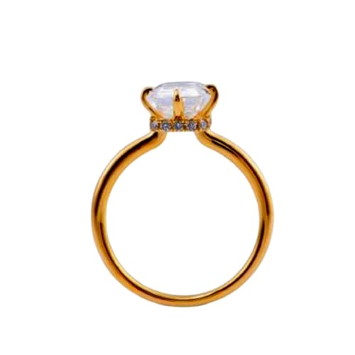 Bague de fiançailles moissanite argent 925 plaqué or femme