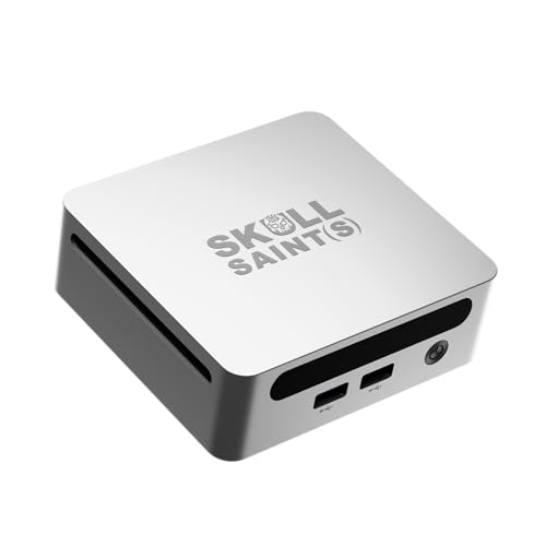 Image of SKULLSAINTS CoreX Mini PC Powered by Ryzen Series, Triple Display Support, Wi-Fi 6E, Bluetooth 5.3, Compact Design, Metal Mini PC (Silver, Ryzen 7 4800H, 16+512)