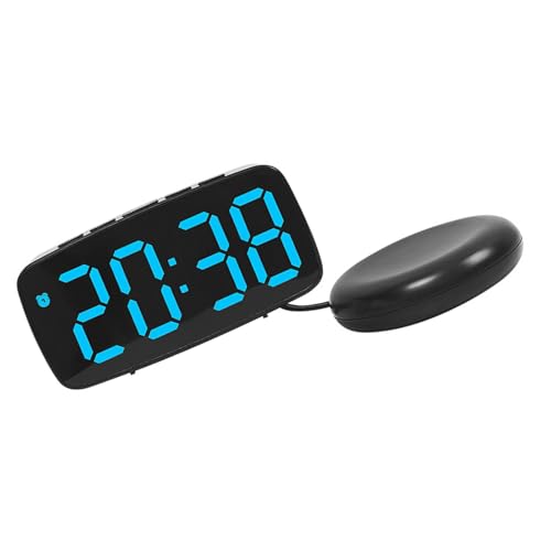大型 LED デジタル目覚まし時計、バイブレーター調整明るさベッドサイド温度表示付きリビングルームの明るさデジタル