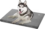 EMPSIGN Large Washable Dog Mattress with Waterproof Liner, Reversible Dog Bed for Crate, Firm Support, Grey, 89x56x7.5cm