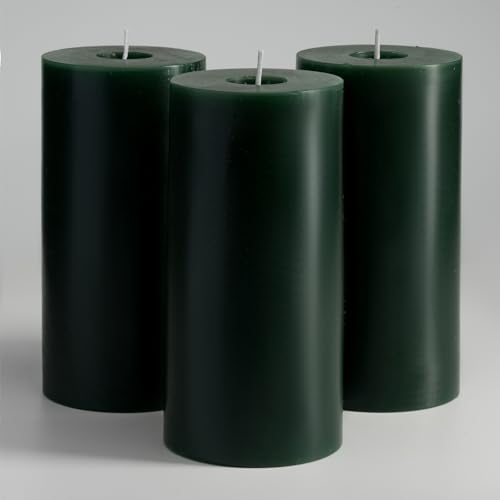 Stumpenkerzen Dunkelgrün 19 Memoward Stumpenkerzen Dunkelgrün,Kerzen Groß 3er Set,Lange...