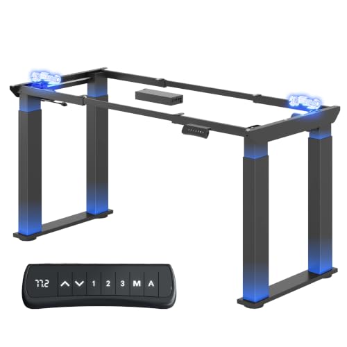 FLEXISPOT Elektrisches Tischgestell höhenverstellbar 4-Bein Gestell für höhenverstellbaren Schreibtisch mit 2 Motoren LED Höhenanzeige 3 Memory & Sitz-Erinnerung 150 kg Tragkraft