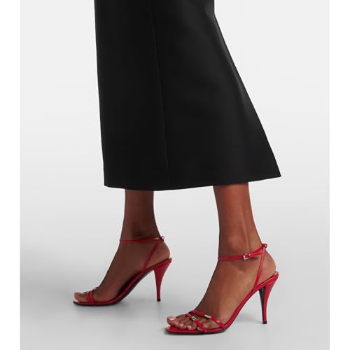 Arqa Womens Embellished Metallic Leather Sandals Slim Ankle Strap High Heels Pumps Almond Toe Slip on Stiletto Pumps Elegant Party Wedding Dress Office Shoes4