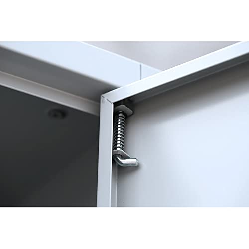 Flügeltürenschrank komplett montiert Metallschrank abschließbar grau 120x80x38cm 2 Fachböden Lagerschrank Aktenschrank Werkstattschrank 530290