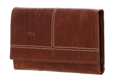 Porte-monnaie H.I.S cognac brun en cuir véritable de haute qualité