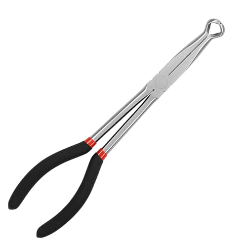 TNAIYH 11 Inch Car Long Reach Hose Grip Pliers Ring Nose Spark Plug Boot Wire Removal Pliers with Serrated Jaws Automotive Hoses and Fittings Installation Tool Universal for SUV RV Sedan
