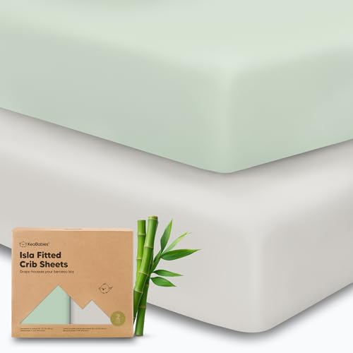 KeaBabies 2-Pack Baby Crib Sheets for Boys, Girls - 52x28 Viscose Derived from Bamboo Toddler Bed Sheets Neutral, Fitted Crib Mattress Cover for...