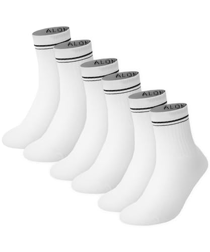 Image of ALONG FIT 3 /5 Crew Socks Whole Foot Cushioned Cotton Vintage Soft Sport Socks for Men and Women