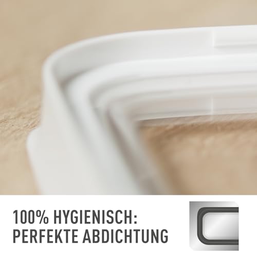 Emsa Optima 5-teiliges Trockenvorratsdosen-Set, 0,45, 2 x 1, 1,6, 2,2 Liter, rechteckig, 100 Prozent sicher, hygienisch, platzeffizient… – Ansicht 6