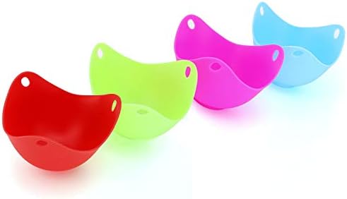 Silicone Egg Poacher,Egg Poaching Cups with Ring Standers, For Microwave or Stove Top Egg Cooking, For instant pot Using, BPA Free-4 Pack