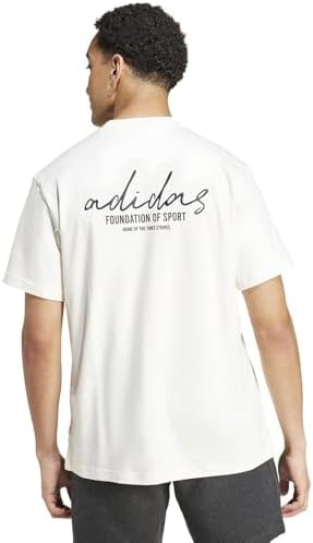 adidas BL SJ T Q3 Erkek T-Shirt, off white, L - Görsel 2