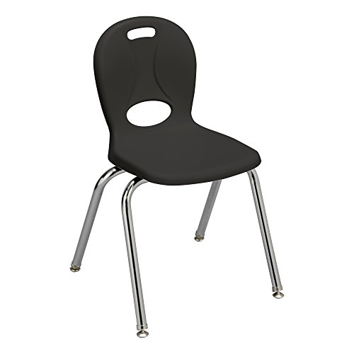 Image of Learniture LNT-116-CSW-BK Learniture Structure Series Stackable School Chairs for Classroom, 16 inch Seat Height, Black, Pack of 4