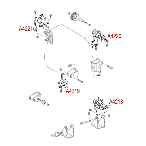 Engine Motor Mount Compatible With Fits 2003 2004 2005 2006 2007 2008 Toyota Corolla1.8L& 03-08 Toyota Matrix Base/ Xr 1.8L 2Wd A4220 A4219 A4218 A4221 #TOP6