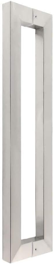 Heavy Duty Stainless Steel Square Tube Commercial Push-Pull Door Handle/Glass Door Handle/Wooden Door Handle 5 Lengths(Length1200mm)