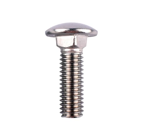 Image of 1 /2-13 x 2-1 /4 inch Carriage Bolts Screws, 18-8 Stainless Steel 304, Round Head, Square Neck, UNC Fully Machine Coarse Threaded,5Pcs